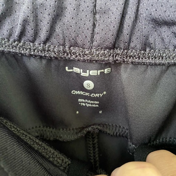 Layers Qwick Dry Black Athletic Pants Zip Ankles Size Small - Picture 4 of 5